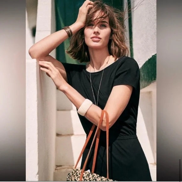 Sezane Lucille Dress Open Back Lace Black Midi Dress - Picture 16 of 16